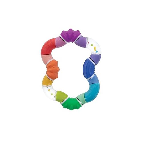  Nuby Twista Teether Toy for Babies - Multicolor Rattle Teething - BPA-Free Toy for Baby Teething Relief - 6+ Months