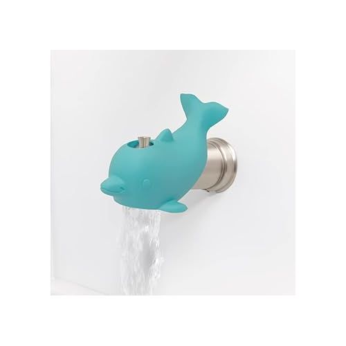  Nuby Bathtub Safety Spout Guard - Compatible with Most Standard Faucets - BPA-Free Bath Toys - Dolphin