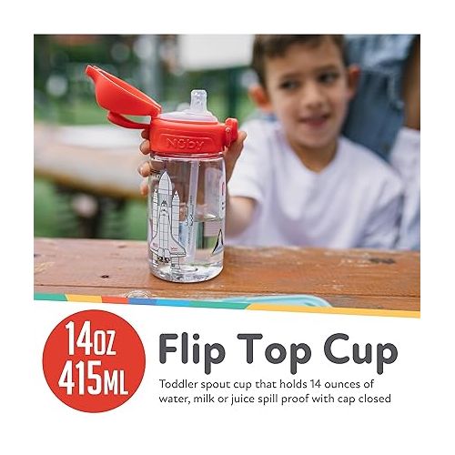  Nuby Thirsty Kids Flip-It Blast Cup No-Spill Sippy Cup - 14 Oz - 18+ Months