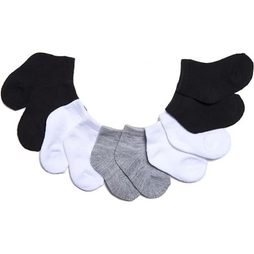  Nuby Infant Boys Basics 10-Pack Half Cushion Low Cut Baby Socks
