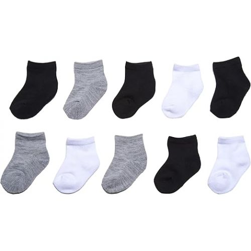  Nuby Infant Boys Basics 10-Pack Half Cushion Low Cut Baby Socks