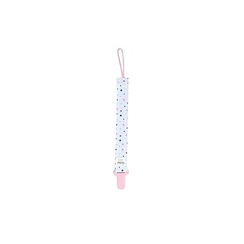  Nuby Pacifinder Pacifier Clip, 2 Pack Pacifier Holder for Girl, Pink Flowers and White with Polka Dots