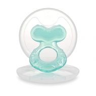 Nuby Silicone Teethe-eez Teether with Bristles, Includes Hygienic Case, Aqua