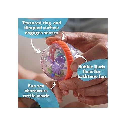  Nuby Bubbly Buds Bath Toys, BPA Free, 6+ Months
