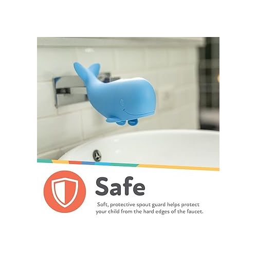  Nuby Bathtub Safety Spout Guard - Compatible with Most Standard Faucets - BPA-Free Bath Toys - Whale