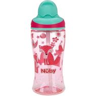 Nuby Thirsty Kids No Spill Flip-It Boost Tritan Travel Cup with Soft Silicone Straw, 12 Oz, Fox