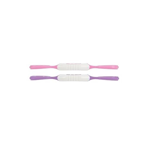  Nuby Dip & Scoop Spoons - (2-Pack) Baby Led Weaning Spoons for Babies - 6+ Months - Purple and Pink