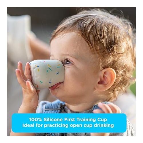  Nuby Silicone Confetti/Sprinkles First Open Training Cup for Baby: 2oz