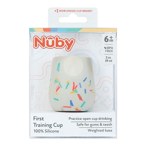  Nuby Silicone Confetti/Sprinkles First Open Training Cup for Baby: 2oz