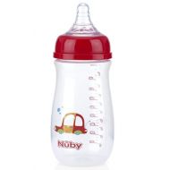 Nuby Wide Neck Bottle with Anti-Colic Air System, Colors/Prints May Vary, 1 Pack of 1 Bottle