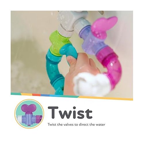  Nuby Wacky Waterworks Pipes Bath Toy with Interactive Features for Cognitive Development