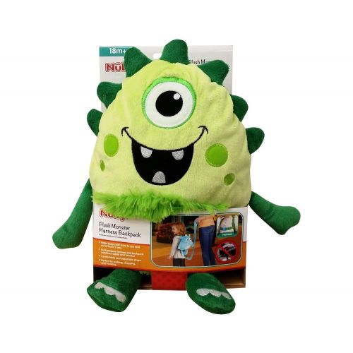  Nuby Plush Baby Backpack with Safety Harness, Green Monster