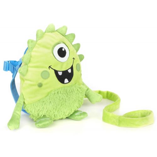  Nuby Plush Baby Backpack with Safety Harness, Green Monster