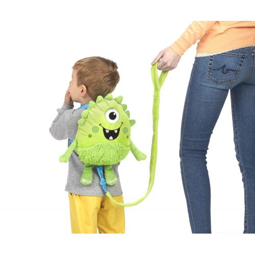  Nuby Plush Baby Backpack with Safety Harness, Green Monster