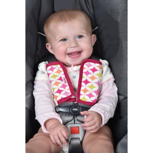  Nuby Car Seat Reversible Strap Covers 2 Pack, Pink