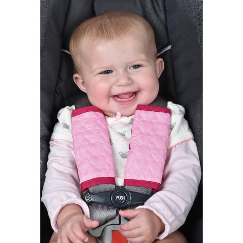  Nuby Car Seat Reversible Strap Covers 2 Pack, Pink