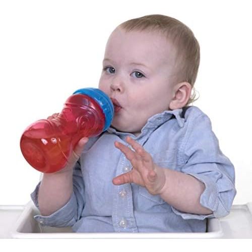  [아마존베스트]Nuby 2-Pack No-Spill Super Spout Easy Grip Cup, 10 Ounce, 6 Months +, Red and Blue