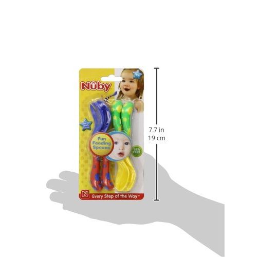  [아마존베스트]Nuby Spoons and Forks , Colors May Vary, 4 Count