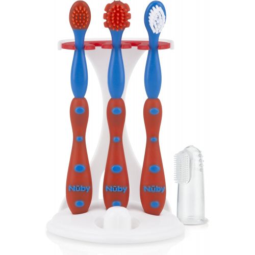  [아마존베스트]Nuby 4 Stage Oral Care Set System (Colors May Vary)