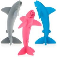 [아마존베스트]Nuby Grooming Lil Shark Massaging Toothbrush, Colors May Vary, 1pk, 5