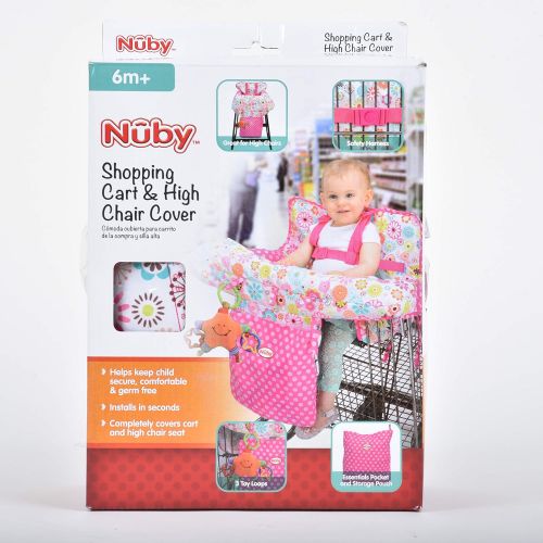  [아마존베스트]Nuby Baby Shopping Cart Cover and High Chair Cover 2 in 1, Ditsy Floral, High Chair Cushion, Baby Grocery...