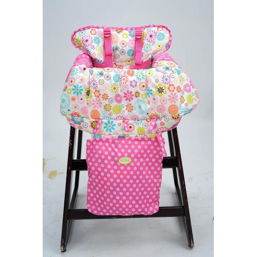  [아마존베스트]Nuby Baby Shopping Cart Cover and High Chair Cover 2 in 1, Ditsy Floral, High Chair Cushion, Baby Grocery...