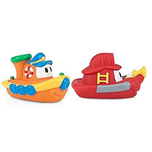  Nuby 2-Pack Tub Tugs Floating Boat Bath Toys, Colors May Vary