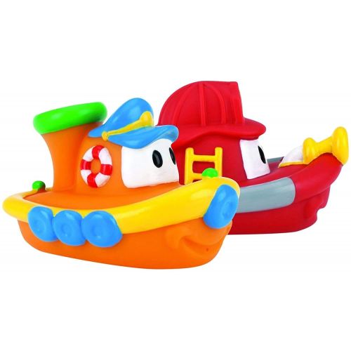  Nuby 2-Pack Tub Tugs Floating Boat Bath Toys, Colors May Vary