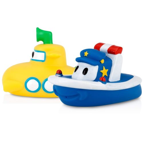  Nuby 2-Pack Tub Tugs Floating Boat Bath Toys, Colors May Vary