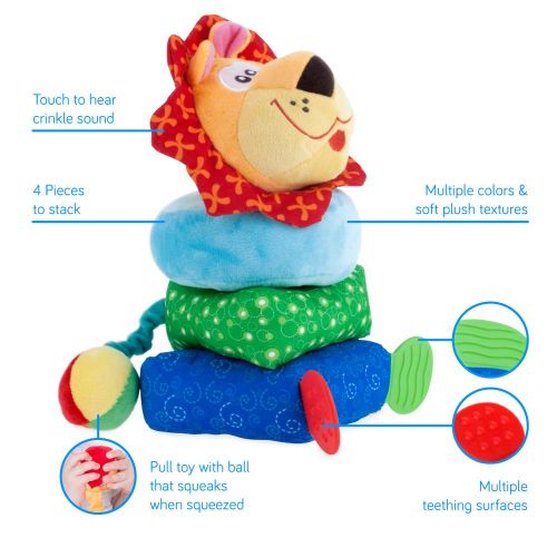  Nuby Build a Buddy Plush Stacking Toy, Lion