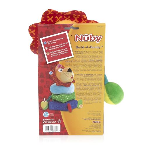  Nuby Build a Buddy Plush Stacking Toy, Lion