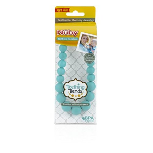  Nuby Teething Trends Round Beads Teething Necklace - Aqua