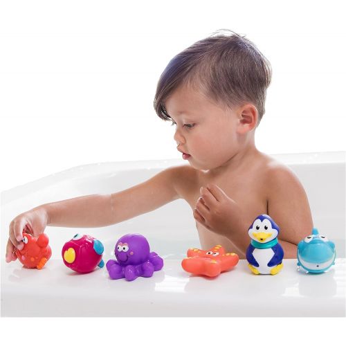  Nuby 10 Count (Pack of 1) Little Squirts Fun Bath Toys, Assorted Characters