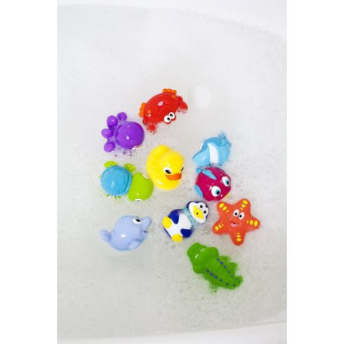  Nuby 10 Count (Pack of 1) Little Squirts Fun Bath Toys, Assorted Characters