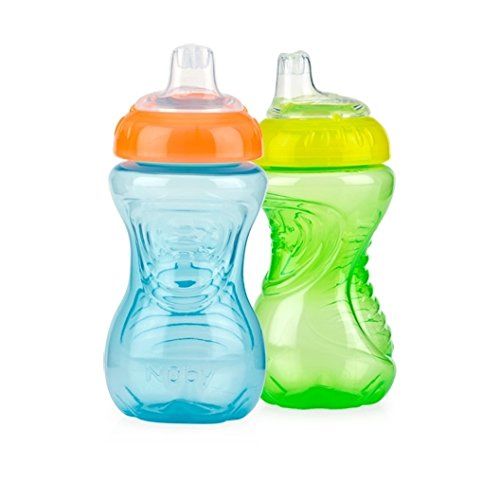  Nuby 2-Pack No-Spill Easy Grip Cup, 10 Ounce, Colors May Vary