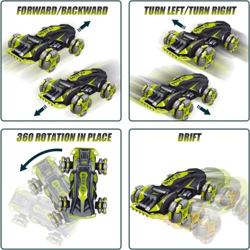 Nueplay Remote Control Car, 4WD 2.4GHz RC Stunt Car Drift Vehicle, Off Road Truck 360° Flips with 2 Batteries, Ideal Electric All Terrain Car Toys Birthday Easter Gift for Adults B