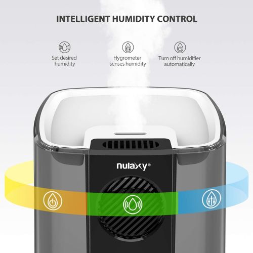  [아마존베스트]Nulaxy Top Fan Humidifier 4.5L, with RGB Lighting, Top Filling Room Humidifier with Clean Alarm, Cool Mist Ultrasonic Humidifier, Auto Off for Bedroom and Office, up to 20-70m²