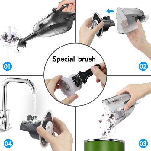  Nulaxy Car Vacuum Cleaner, High Power Strong Suction Vacuum Cleaner, Portable Lightweight Wet Dry Vacuum with 16.4 Ft Cord and Nozzles Set for Pet Hair Car Cleaning