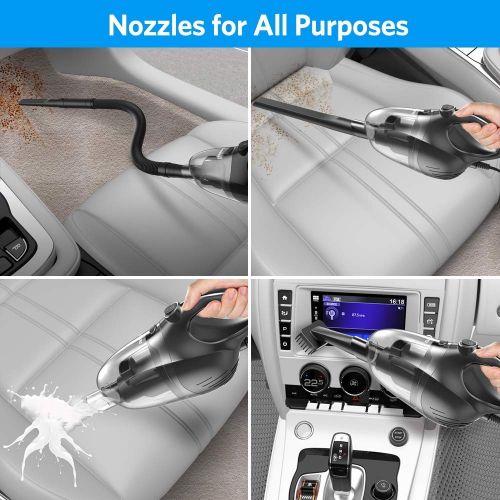  Nulaxy Car Vacuum Cleaner, High Power Strong Suction Vacuum Cleaner, Portable Lightweight Wet Dry Vacuum with 16.4 Ft Cord and Nozzles Set for Pet Hair Car Cleaning