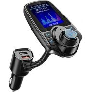 [아마존베스트]Nulaxy Bluetooth FM Transmitter for Car, 1.8 Color Screen Radio Adapter W QC3.0 & 5V/2.4A Charging, Handsfree Call, Support Microsd Card, Aux Play, EQ Modes - KM18 [Upgraded Versio