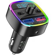 [아마존베스트]Nulaxy Bluetooth FM Transmitter for Car, Upgraded V4.2 and 7 Color LED Backlit Car Radio Bluetooth Adapter Supports QC3.0 Fast Charging, USB Flash Drive, microSD Card, Handsfree Ca