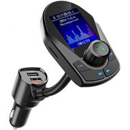 [아마존베스트]Nulaxy Bluetooth FM Transmitter for Car, Upgraded 1.8 Color Screen Wireless Car Radio Adapter with QC3.0 & 5V/2.4A Charging, Support Handsfree Call, microSD, USB Flash Drive, Aux P