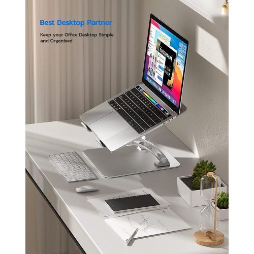  [아마존베스트]Nulaxy Laptop Stand, Ergonomic Height Angle Adjustable Computer Laptop Holder Compatible with MacBook, Air, Pro, Dell XPS, Samsung, Alienware All Laptops 11-17, Supports Up to 44 L