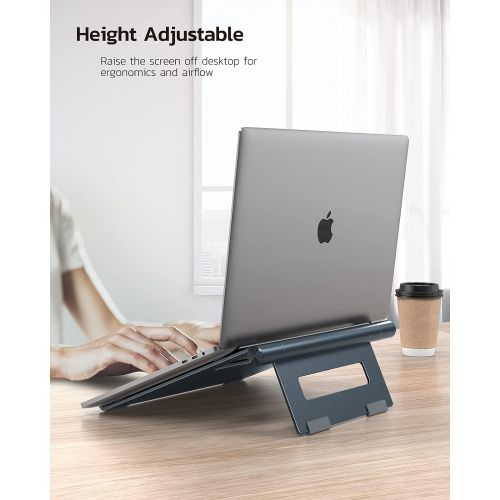  [아마존베스트]Nulaxy Portable Laptop Stand, Aluminum Cooling Stand with Heat-Vent, Adjustable Laptop Holder Riser (A-Space Grey)