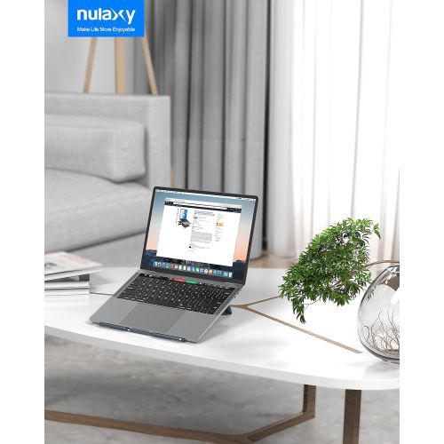  [아마존베스트]Nulaxy Portable Laptop Stand, Aluminum Cooling Stand with Heat-Vent, Adjustable Laptop Holder Riser (A-Space Grey)