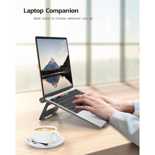  [아마존베스트]Nulaxy Portable Laptop Stand, Aluminum Cooling Stand with Heat-Vent, Adjustable Laptop Holder Riser (A-Space Grey)