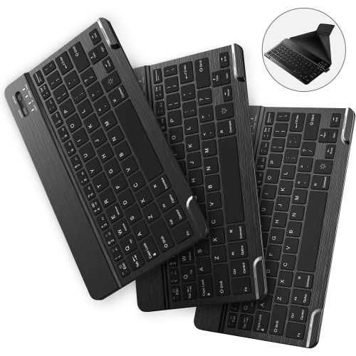  [아마존베스트]NulaxyBluetooth Keyboard Business Rechargeable Compatible with iPad iPhone Samsung Tablets Phones Keyboard Cover - Black