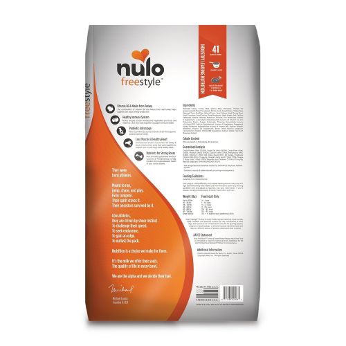  Nulo Adult Grain Free Dog Food: All Natural Dry Pet Food for Large and Small Breed Dogs, Lamb, Salmon, or Turkey Recipe - 4.5, 11, or 24 lb Bag