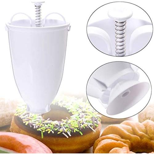  [아마존베스트]Nuluxi Plastic Donut Maker DIY Tool Donut Mould Dispenser Donut Baking Mould Dough Dispenser Batter Dispenser Portable Donut Maker Donut Maker Dispenser for DIY Waffle Donut Baking Tool