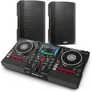 Numark Mixstream Pro+ Standalone DJ Controller with Amazon Music Unlimited Streaming and Alto Professional TX312 350W 12 Inch Active PA Speakers (Pair)
